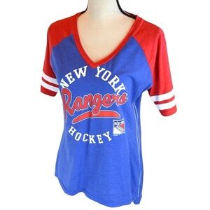 G-III 4Her‎ by Carl Banks Blue New York Rangers Hockey Elbow T-Shirt, Medium
